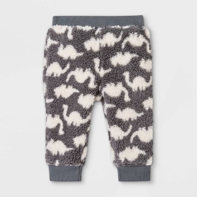 Baby Girls' Dino Cozy Pull-On Pants - Cat & Jack™ Gray 0-3M