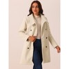 Seta T Women's Double Breasted Long Sleeve Collar Neck Pea Coat - 2 of 4