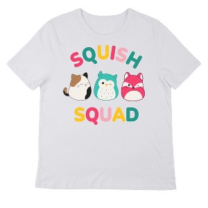 Squishmallows Squish Squad Crew Neck Short Sleeve Women's White T-shirt - 1 of 2