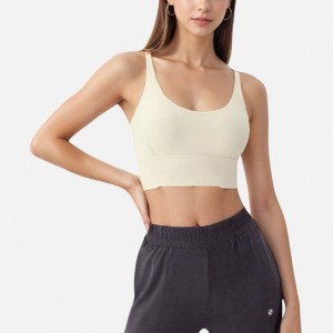 Anna-Kaci Women's Strappy Back Sports Bra with Contrast Detail and Scoop Neck - 1 of 4