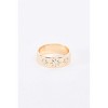 Slickblue Gold Wide Rim Ring, Star Carved Design with Faux Diamond Incrustation, Bold Fashion Jewelry, 0.6" - 3 of 3