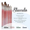 Creative Mark Staccato Artist Paintbrush - Assorted Shapes and Sizes - Bulk Pack of 72 - Synthetic Long Handled Brushes For Acrylic Paints, Handmade - 2 of 4