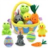 Joyfy 7 Pcs Basket for Easter Stuffed Plush Playset for Baby Kids Party Favor, Easter Eggs Hunt, Basket Stuffers Fillers, Party Supplies Decorations - 4 of 4