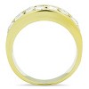 Slickblue Women's Fashion Ring, IP Gold Stainless Steel, 3mm Clear Crystal Center, Pave Accent, Size 5-10 - 3 of 4