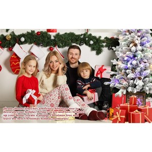 Racxily Full PE Snowy Christmas Tree - 1.6FT Flocked Tabletop Mini Tree with 85 Tips,Lifelike Look, Winter Style, for Home/Office/Gifts,White - 1 of 4