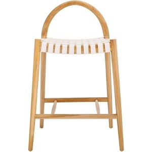 Rhyan Counter Stool - BST1203A - White/Natural - Safavieh - 1 of 4