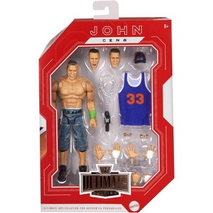 WWE Wrestling Ultimate Edition John Cena Action Figure 10+ Pieces Include Swappable Heads& Hands, JCX42 - 1 of 4