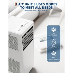 8,000 BTU Portable AC - 3-in-1 Cool/Dehumidify/Fan for 350SqFt, Remote, 24H Timer & Sleep Mode - 1 of 4