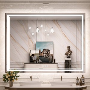 Keonjinn LED Bathroom Vanity Mirror, Front Light & Backlit, 3 Color Temperatures, Anti Fog, Double Lights Strips - 1 of 4
