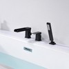 Sumerain Roman Tub Faucet Matte Black 3 Hole Waterfall Bathtub filler Deck Mount Tub Filler with Hand Shower - 4 of 4