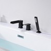 Sumerain Roman Tub Faucet Matte Black 3 Hole Waterfall Bathtub filler Deck Mount Tub Filler with Hand Shower - image 4 of 4