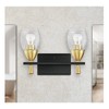 Luminance Kelston Black and Gold 2 Light Bathroom Vanity,  Clear Seeded Glass - 2 of 4