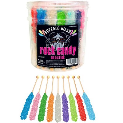Buffalo Bills 36-ct Assorted Rock Candy On A Stick (one 36-ct tub wrapped sticks in 9 mixed flavors)