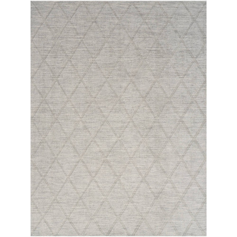 Photos - Area Rug Nourison 5'3"x7'3" Wool Haven Modern Handwoven  Gray: Geometric Diamond Pattern, Medium Pile, Indoor Use 