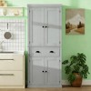 ORRD 72.5" Farmhouse Pantry Cabinet, Freestanding Kitchen Cabinet with Drawer & Adjustable Shelves, Gray Shaker Style Storage Cupboard - 2 of 4