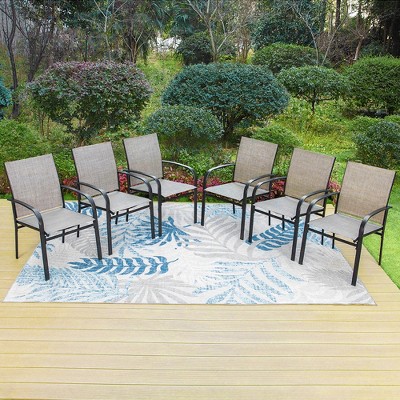 Captiva Designs Outdoor Patio Sling Fixed Dining Chairs
