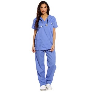 Just Love Scrub Set - 6 Pocket Medical Uniform - (V-Neck with Cargo Pant Nurse Set) - 1 of 3