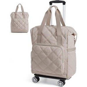 35L Carry On Rolling Duffle Bag, Detachable Wheels & PVC Wet Pocket, Practical Travel Luggage - 1 of 4