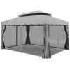 Outsunny 10' x 13' Patio Gazebo, 2-Tier Polyester Roof, Vented Canopy, Mesh, Portable Aluminum Frame for Outdoor - 4 of 4