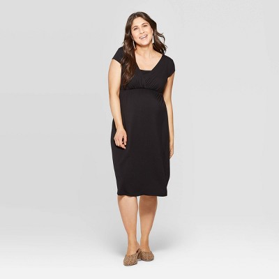 wrap front maternity dress