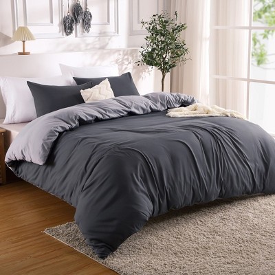 Reversible Duvet Cover Set, 3pc Ultra Soft Double Brushed Microfiber ...