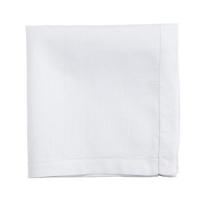 Saro Lifestyle Classic Handmade Hemstitch Design Handkerchief, 17"X17", White - 1 of 3