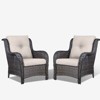 Buenhomino Patio Wicker Chairs Set of 2, Patio Rattan Dining Chairs with 4-inch Seat Cushions, High Back and Curved Armrest for Garden Backyard Deck - 2 of 4