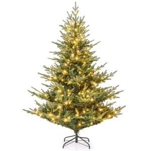 Costway 6/7 FT Artificial Christmas Tree with 830 Branch Tips 260 LED Lights 8 Lighting Modes - 1 of 4