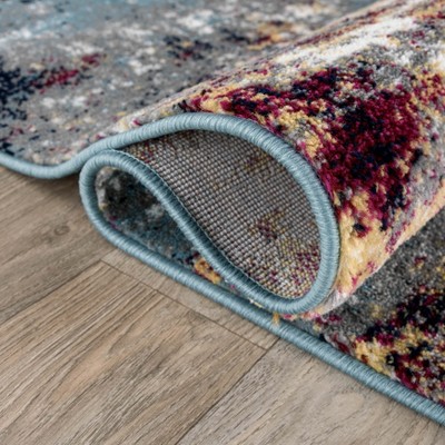 Multi Abstract Watercolor Polypropylene Area Rug 2' x 3'