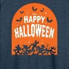 Women's - Disney - Happy Halloween Tombstone Lightweight French Terry Wide Neck Long Sleeve Graphic Shirt - 2 of 4