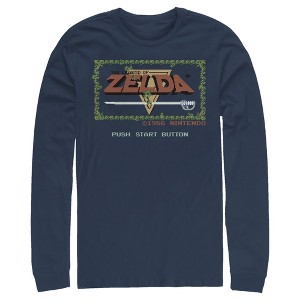 Men's Nintendo Zelda 8-Bit Title Screen Long Sleeve Shirt - 1 of 3