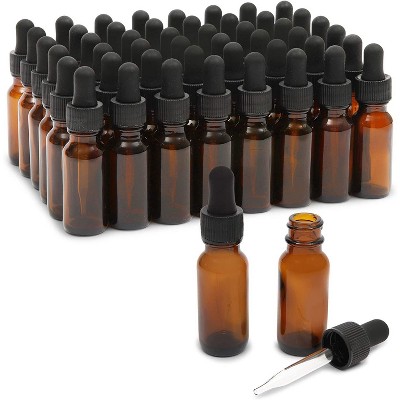 48 Pack 0.5oz Amber Glass Bottles with Glass Droppers and 6 Funnels for Essential Oils and Perfumes