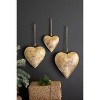 Kalalou Set of Three Antique Gold Christmas Heart Door Hangers (Min 2) - 3 of 3