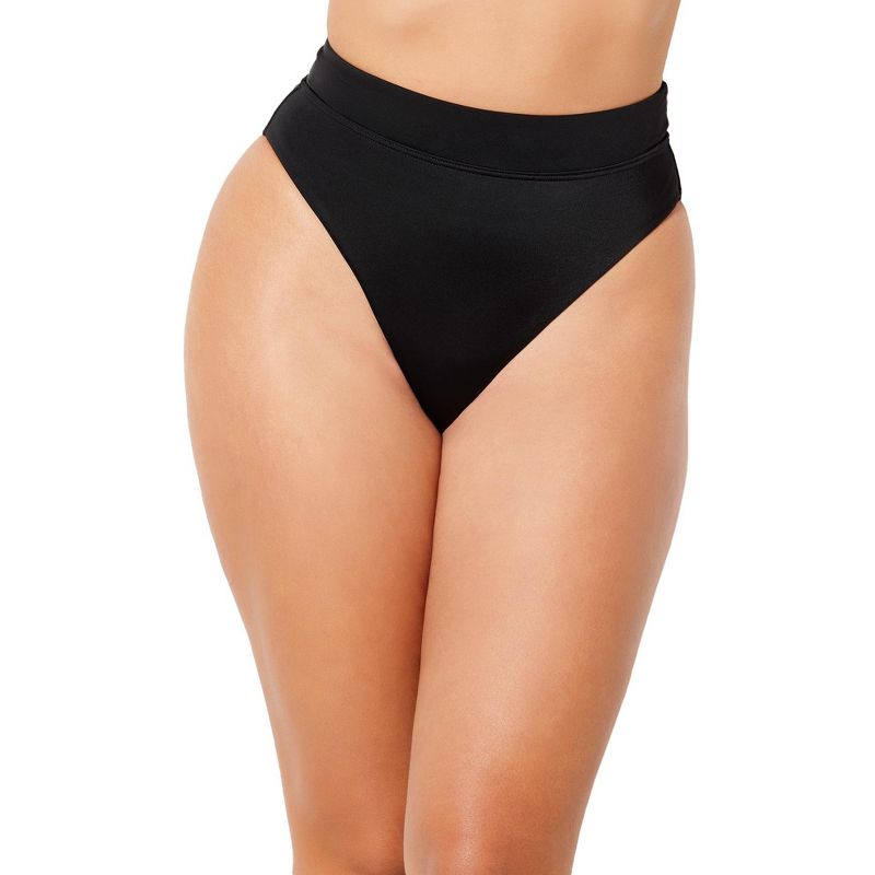 Swimsuits for All Women's Plus Size High Waist Cheeky Bikini Brief, 1 of 3