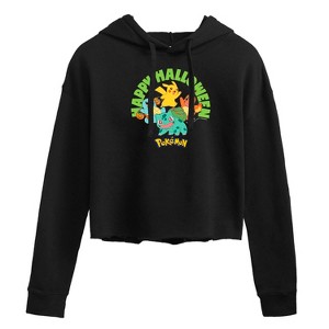Women's - Pokémon - Happy Halloween Cropped Graphic Hoodie - 1 of 3