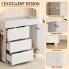 Wooden Diaper Changing Table,Baby Diaper Changing Station with Drawers, Safety Rail & Strap,Modern Baby Changing Table for Bedroom, Nursery, White - 3 of 4