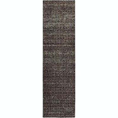 Oriental Weavers Atlas 8048Q Black/ Grey Indoor Area Rug - 2'6" x 12'