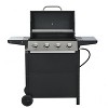 Cesicia Gas Grill, 4 Burner Barbecue Grill, Patio Garden Barbecue Grill with 2 Shelves, Lid, Wheels and Bottle Opener - 2 of 4