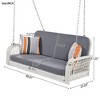 PE Wicker Porch Swing, 2-Seater Hanging Bench With Chains, Patio Furniture Swing For Backyard Garden Poolside - 3 of 4