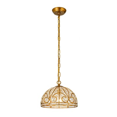LLHZSY Retro Antique Sphere Crystal Chandelier Adjustable Dining Room Chandelier - Brass - W11.8"/17.82"/23.62"