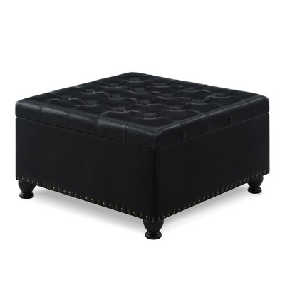 NicBex Modern 30" Storage Ottomans Linen Footstools with Button Tufted and Nailhead Trims for Bedroom and Living Room