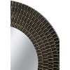 Dexmalle Round Black And Gold Wooden Accent Mirror With Woven Texture - 3 of 4