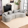 KWPZQEB 110'' Modular Sectional Sofa Couches, Curved-Shape Couch 4 Seat Modular Sofa, Chenille Boneless Couches with 4 Pillows for Living Room Bedroom - 4 of 4