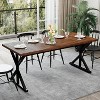 Vipbear 70.8 Inch Industrial Dining Table for 6-8" ¨C Solid Wood Top with Metal Frame, Rectangular Kitchen & Dining Room Table, Walnut - 2 of 4