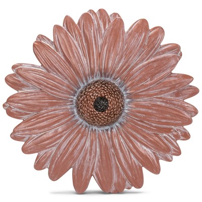Nat & Jules Gerbera Daisy Flower Shaped Dimensional Indoor Outdoor 12 inch Cast Resin Decorative Garden Stepping Stone, Patio, Walkway Sculpture Yard