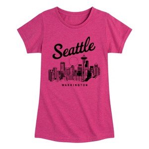 Girls' - Instant Message - Seattle Washington Fitted Short Sleeve Graphic T-Shirt - 1 of 4
