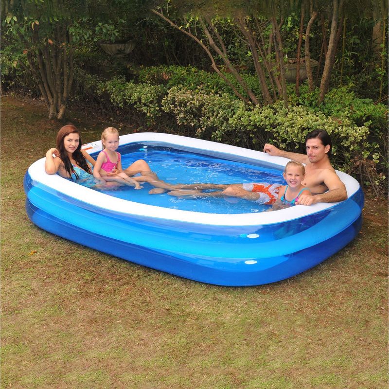 Pool Central 6.5' Blue and White Inflatable Rectangular Swimming Pool, 2 of 7