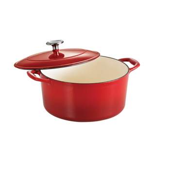 Better Chef 98589230M 6 qt. Round Aluminum Nonstick Dutch Oven in Red with Glass Lid