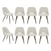 Modern Upholstered Dining Chairs Set, Mid-Century Fabric Chairs with Walnut Legs, Comfortable Padded Seat for Kitchen & Dining Room-Maison Boucle - 2 of 4