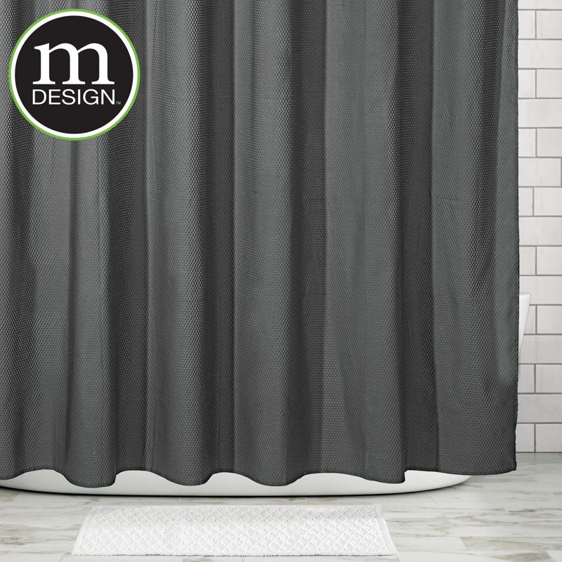mDesign Decorative Microfiber Embossed Fabric Shower Curtain, 2 of 7